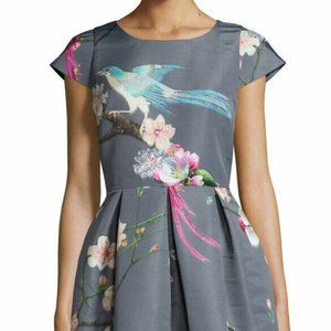 Ted Baker London Zaldana Flight of the Orient Floral Party Dress - UK 5
